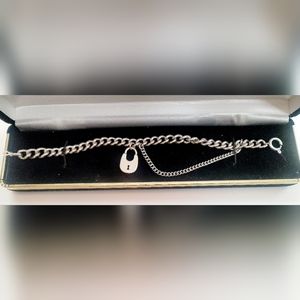 Michael Kors silver color chain lock braclet